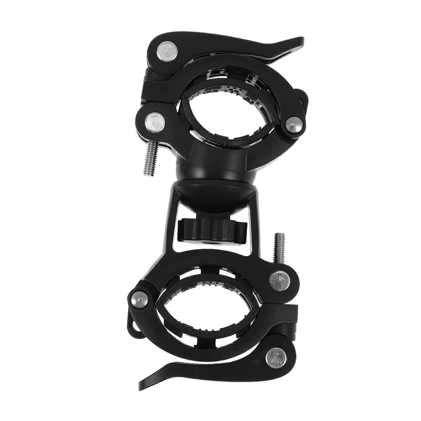 Bike Flashlight Mount 2 Pcs 360° Rotation Secure Grip Universal Bicycle Handlebar Bracket Black