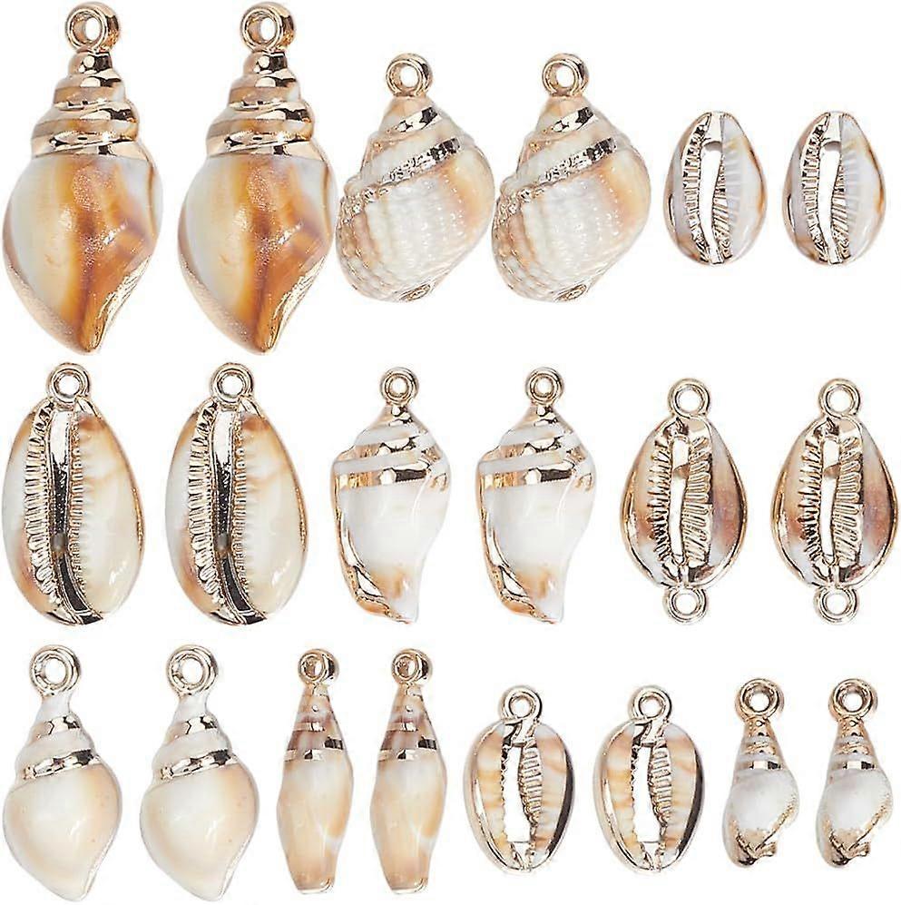 1 Box 40Pcs 10 Styles Conch Charms Seashell Charm Small Cute Acrylic Bivalve Hawaii Beach Shell Sea Seaside Charm for Jewelry Making Charms Diy Neckla