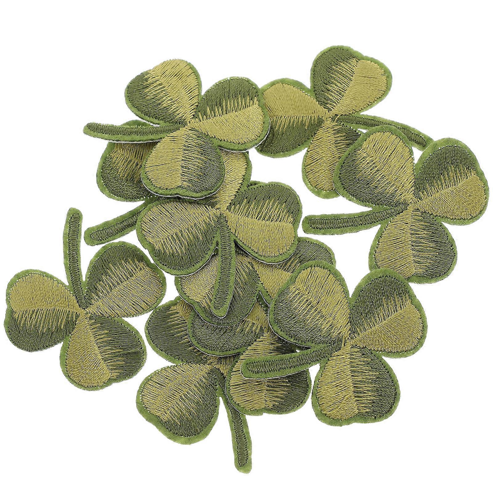 Green Leaf Embroidered Patch for Clothes and Bags Sew on 10Pcs Kit