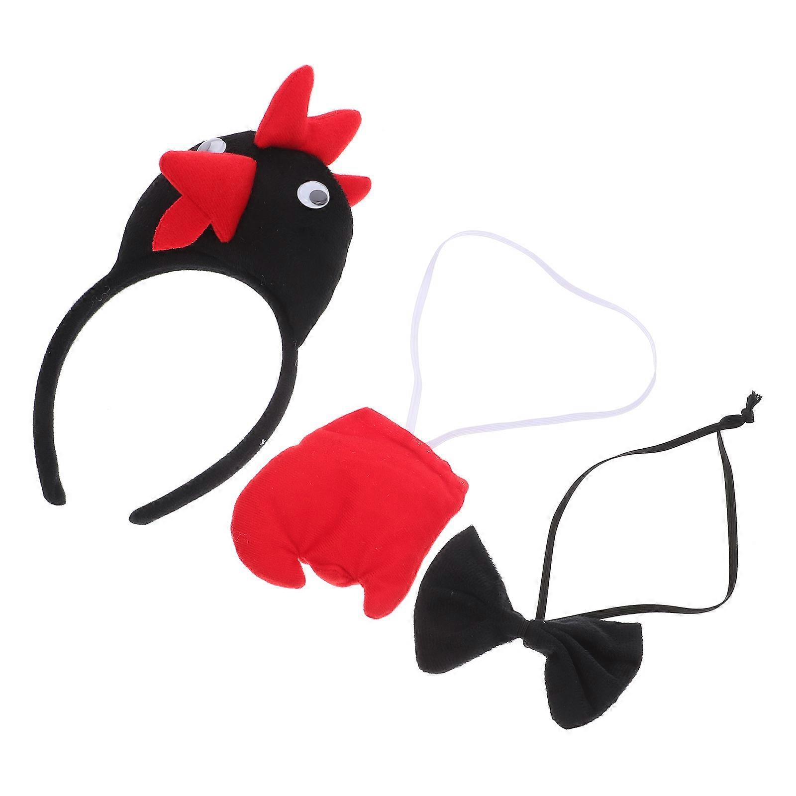 Chicken Rooster Headband 3D Cosplay Costume Set for Easter Party 1Set