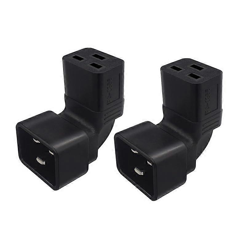 2 Pack C20 to 90 Degree C19 Power Adapter IEC Connector for PDU UPS 16A 250V SpaceSaving