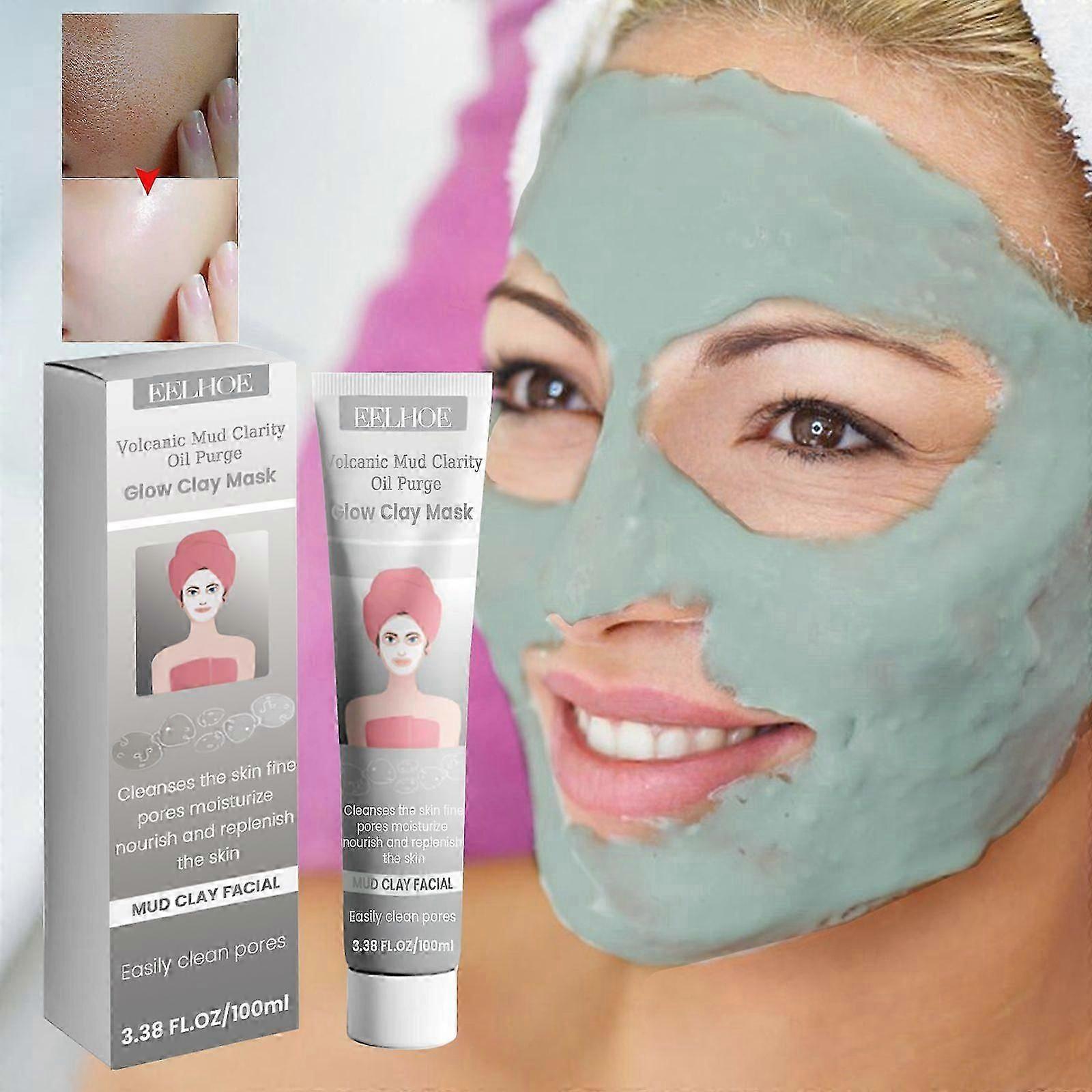 Volcanic Mud Clay Mask for Deep Cleansing, Blackhead Removal & Pore Tightening 100ml
