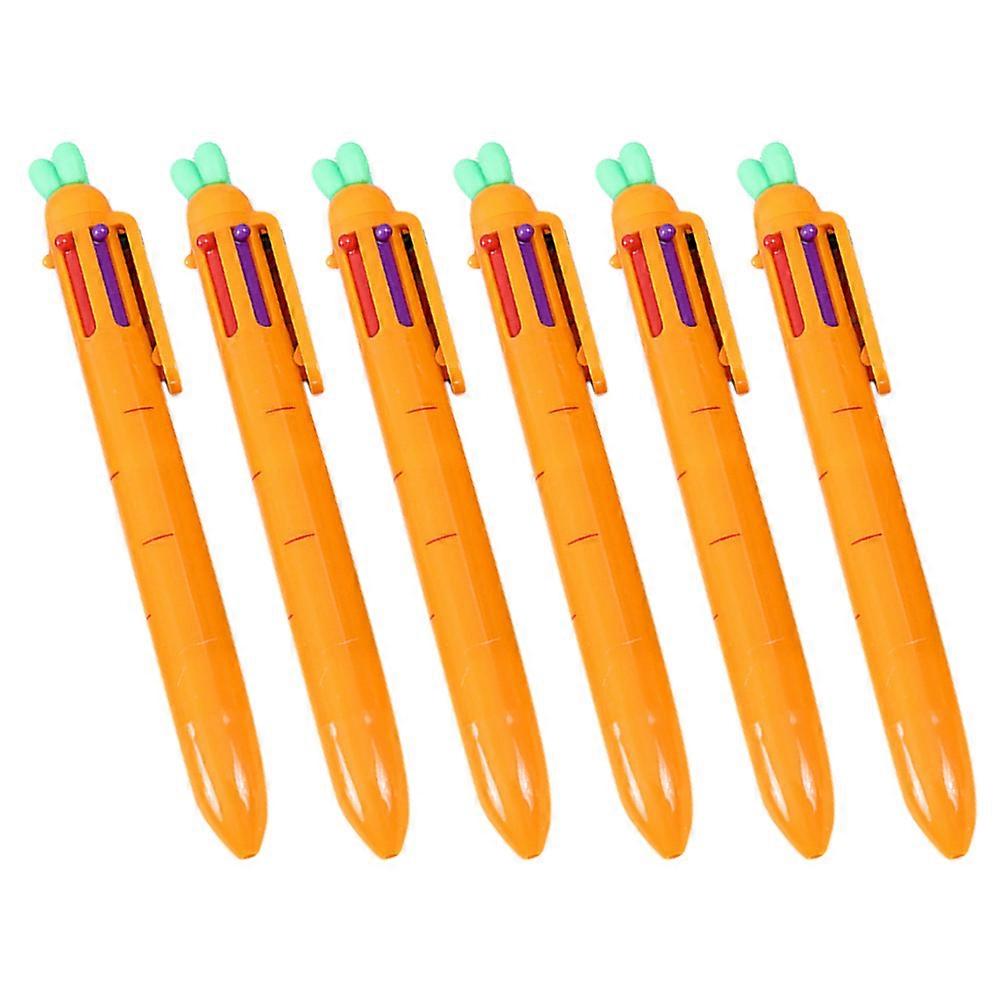 Multi-Function Carrot Ballpoint Pen for Writing Use 6Pcs Set