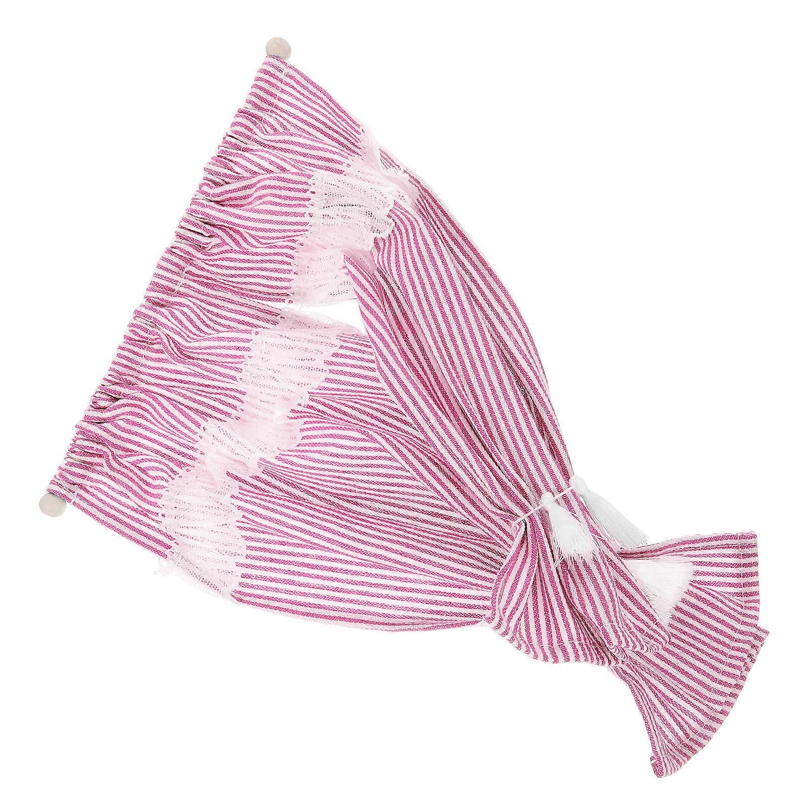Small Size Miniature Dollhouse Window Treatments Ideal For Collectors In Pink Featuring Unique Stripes 1Set Of Practical Material