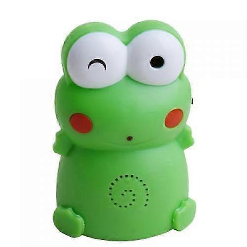 Cute Motion Sensor Frog with Chime and Welcoming Voice Alert, Green, 110x70x70mm