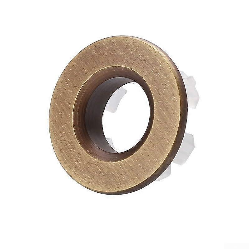 Brass Basin Overflow Cover Insert Round Metal Sink Hole Cap Fits 2224mm Overflow Opening Brushed Brass Finish Bronze