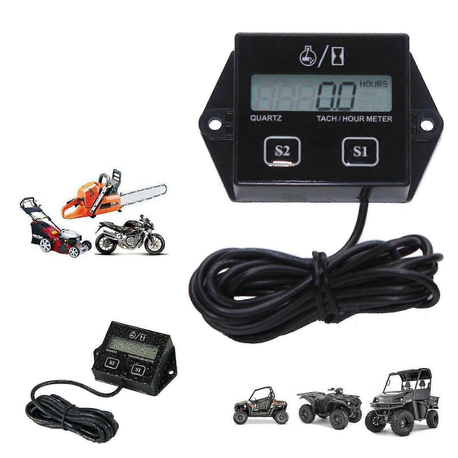 Digital Hour Meter/Tachometer for Marine Spark Mower Engine Motor Neep