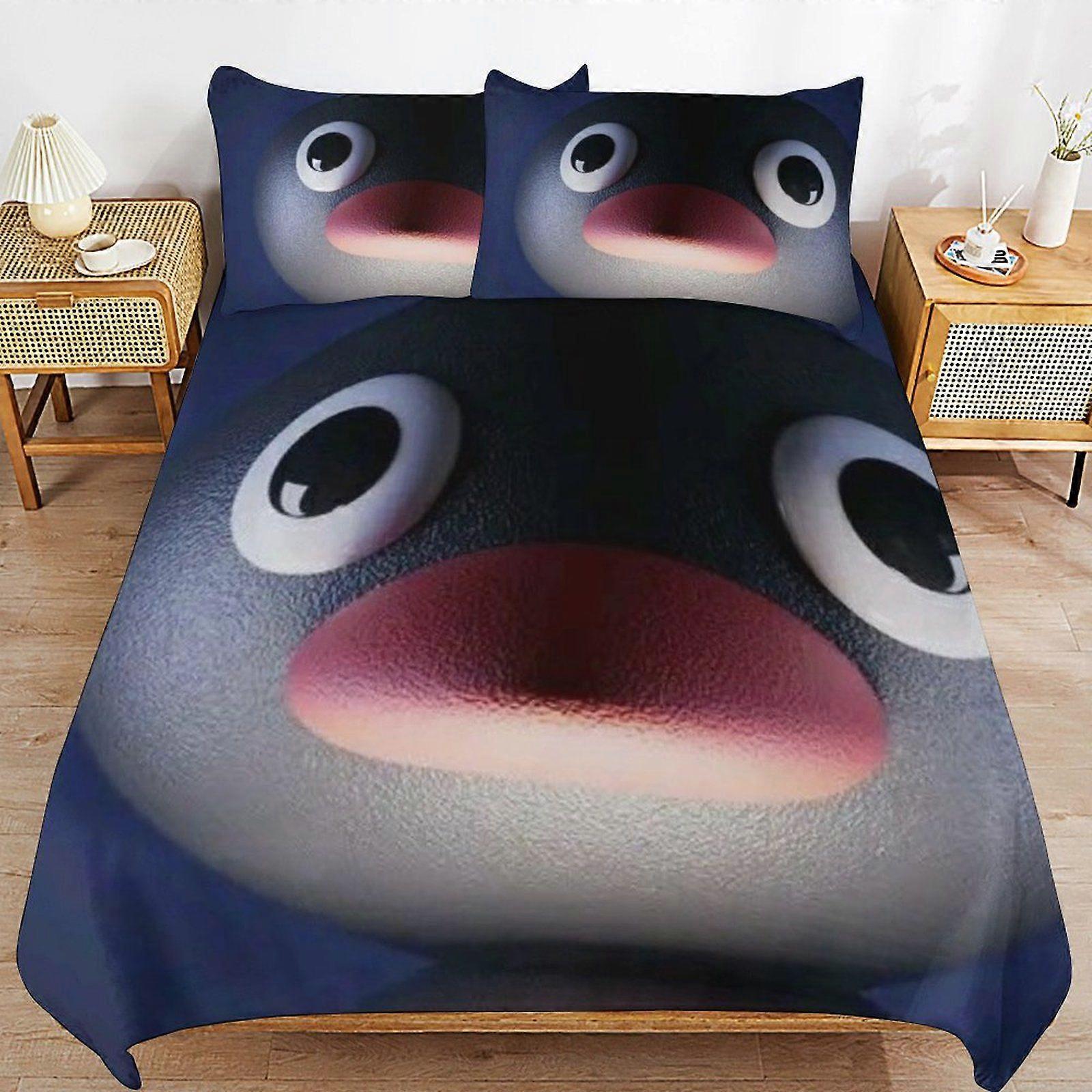 Pingu Durable Weave Texture Light Structure Easy Fit Sleep Time Påslakanset för Hem