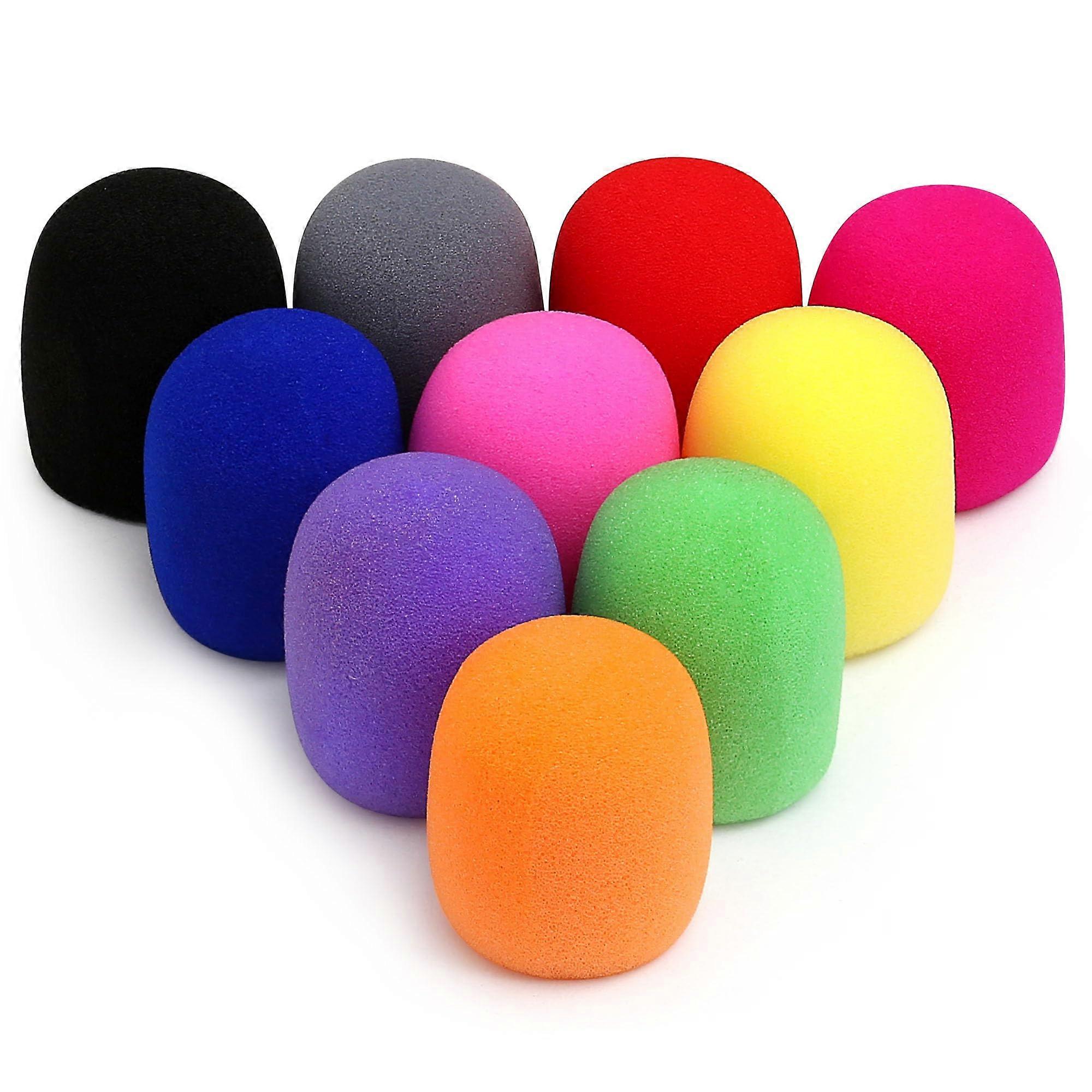 10Pcs Multicolor Microphone Foam Covers Thick Mic Windscreen Noise Reduction for Stage Karaoke