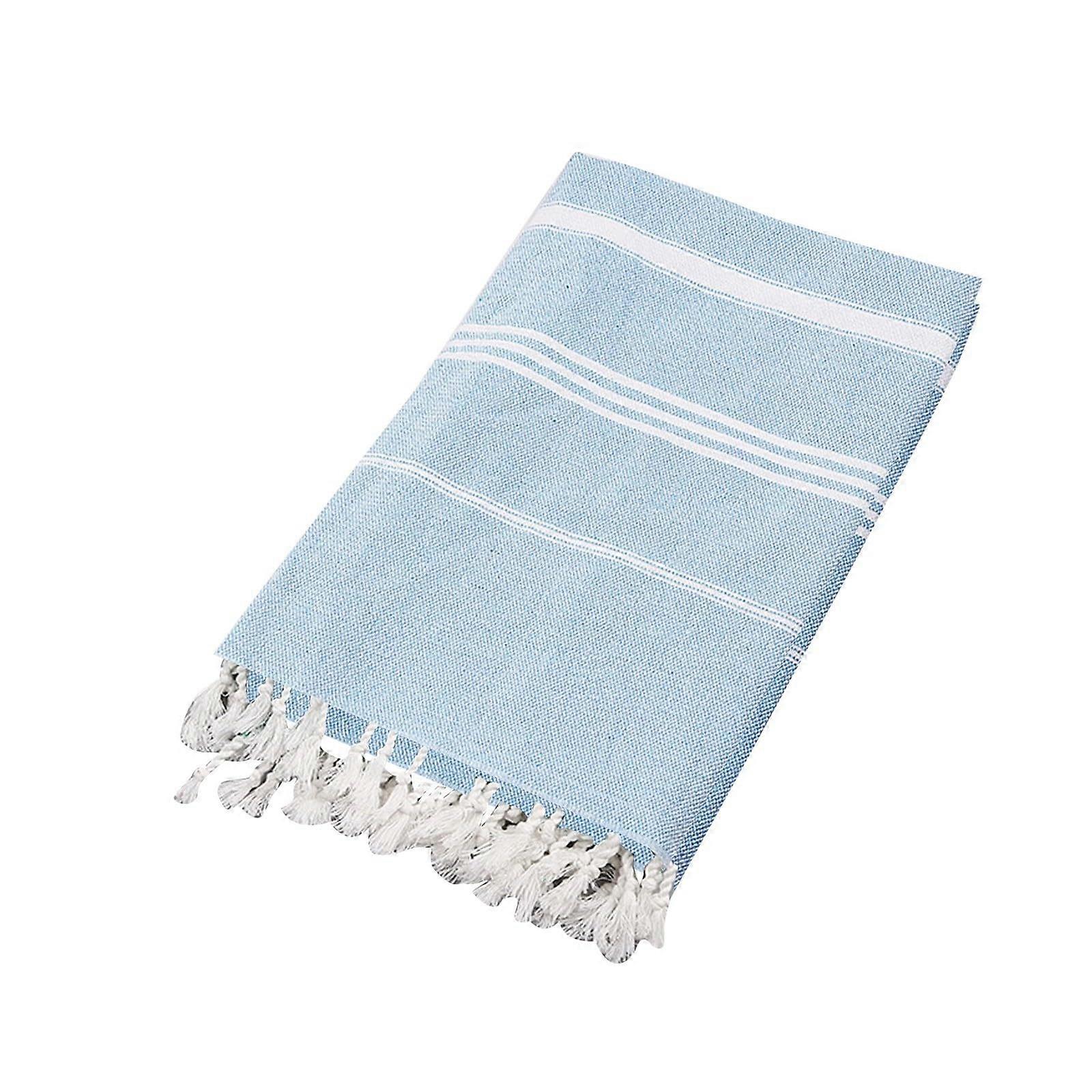 Turkish Beach Towels Oversized Cotton Sand  Quick Dry Lightweight Travel Pool and Bath Sheets Blue