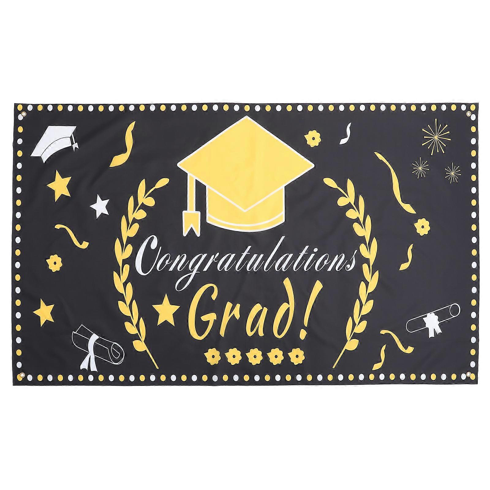 Assorted Color Graduation Party Hanging Flag for 4Pcs Backdrop