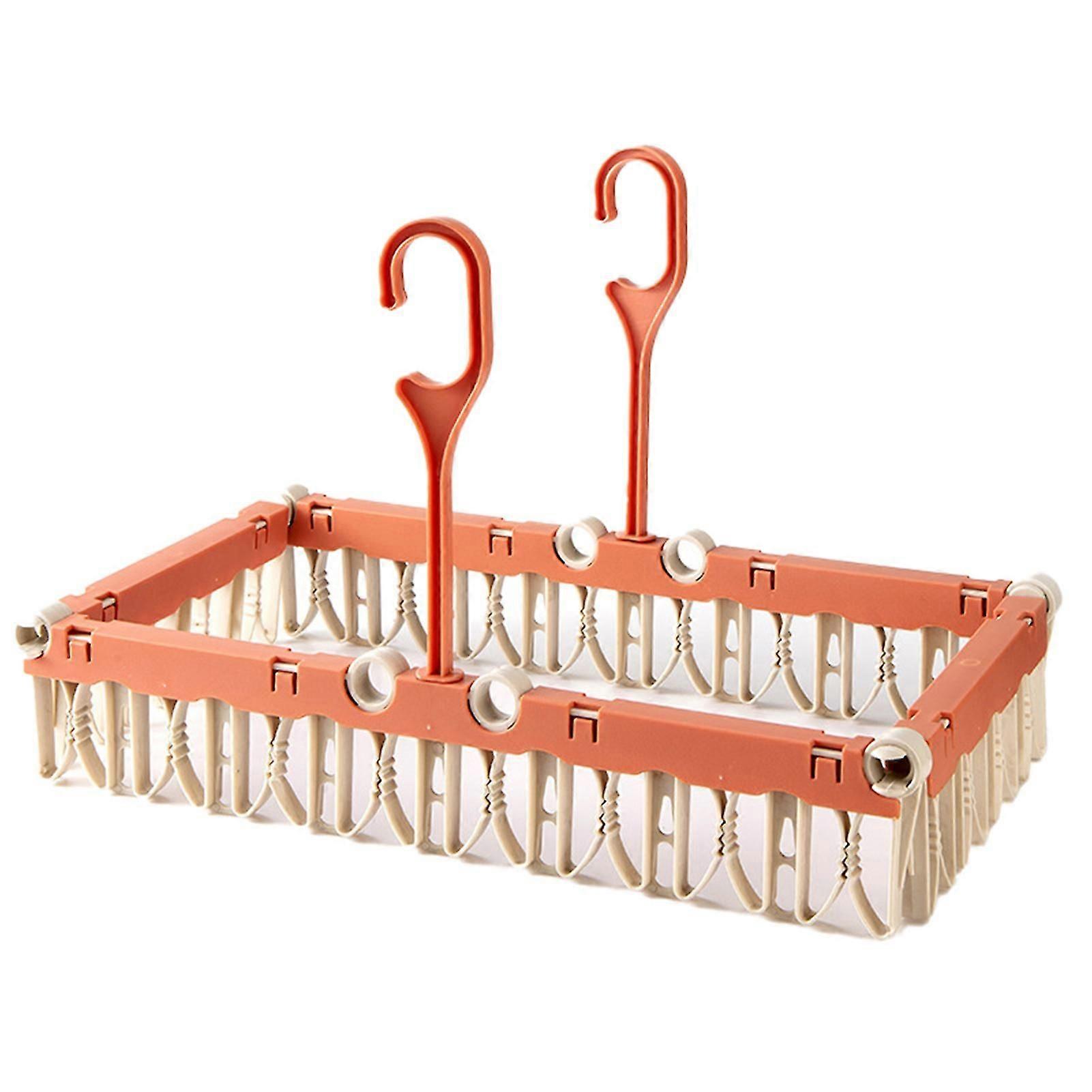 Multi-functional Clothes Holder Foldable Plastic Socks Underwear Hanging Rack For Balcony