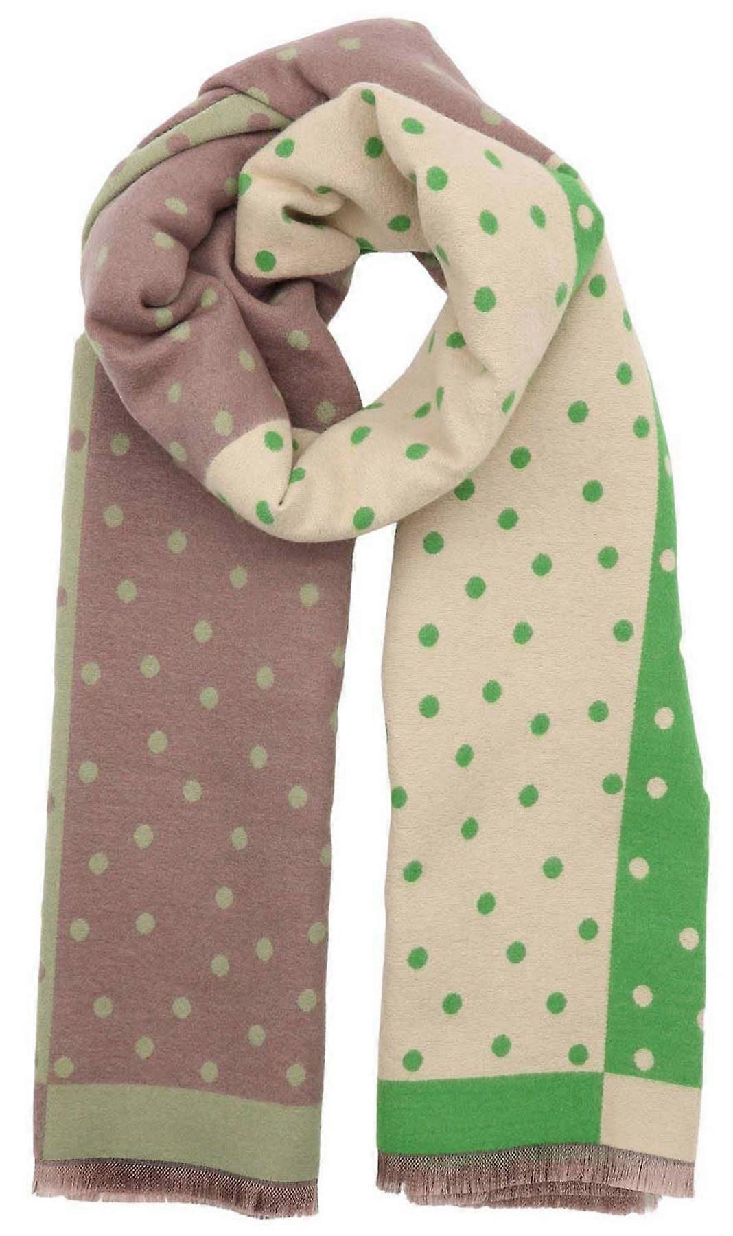 Zelly Dotty Winter Weight Scarf - Green