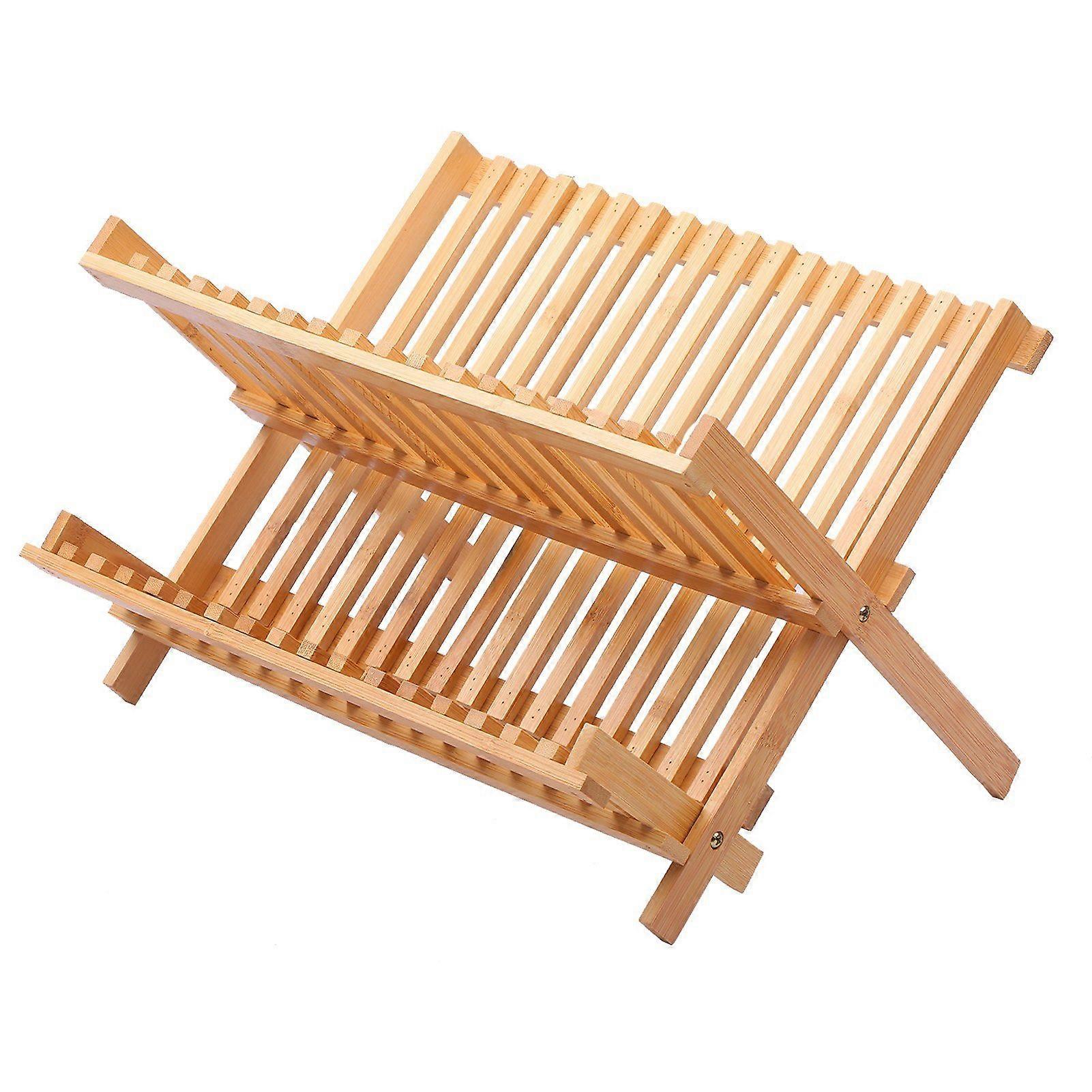 16-Grid Dish Drying Rack Storage Rack Plate Holder for Kitchen Compact Foldable