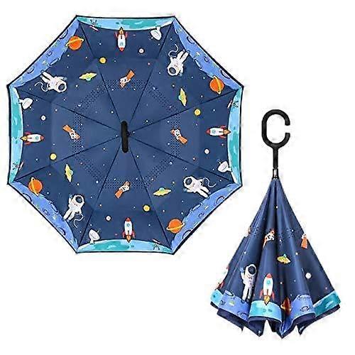 Inverted Umbrella with UV Protection UPF 50+, Windproof CShaped Handle, SelfStanding Design