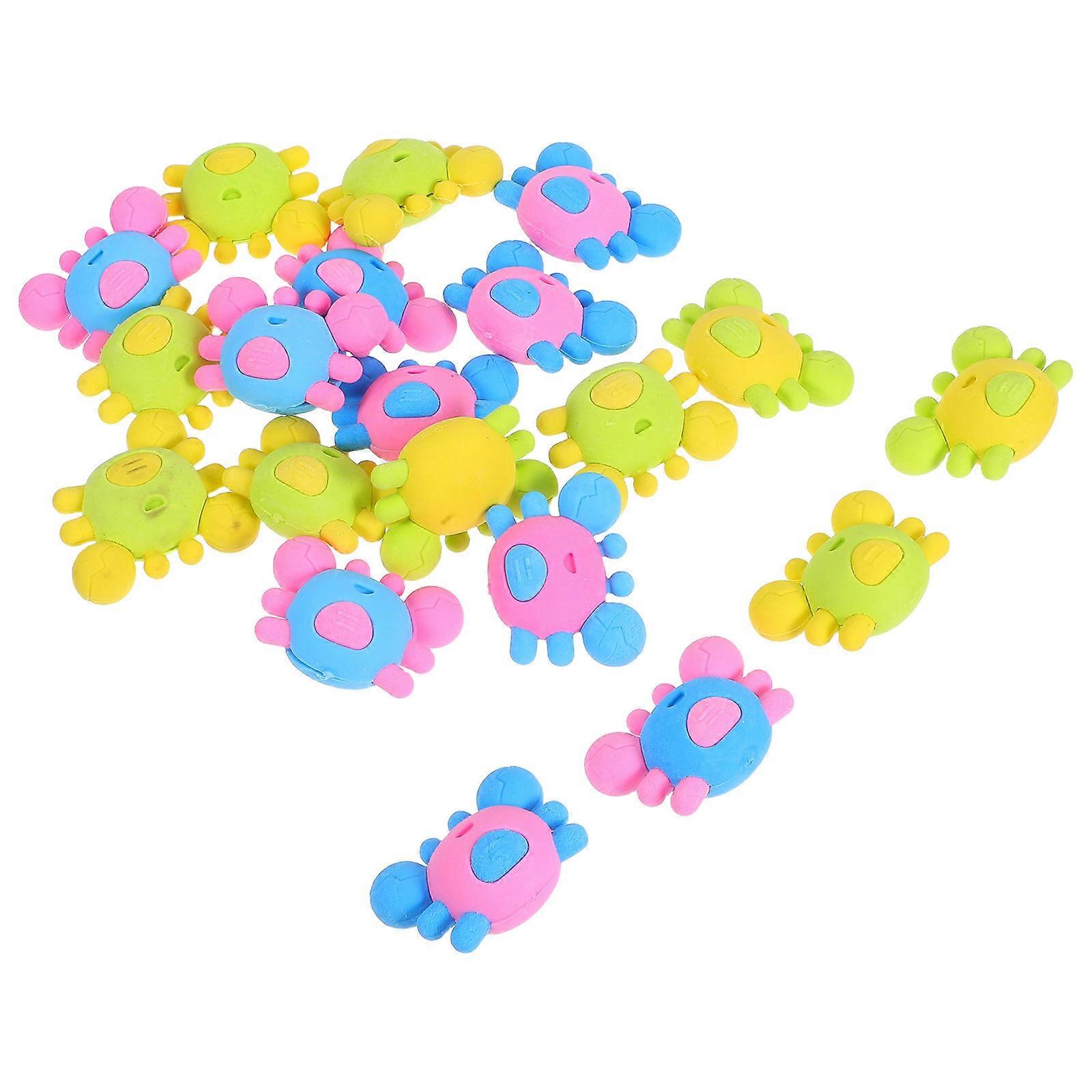 Learning Supplies Cartoon Crabs Erasers for Students 20Pcs Pack
