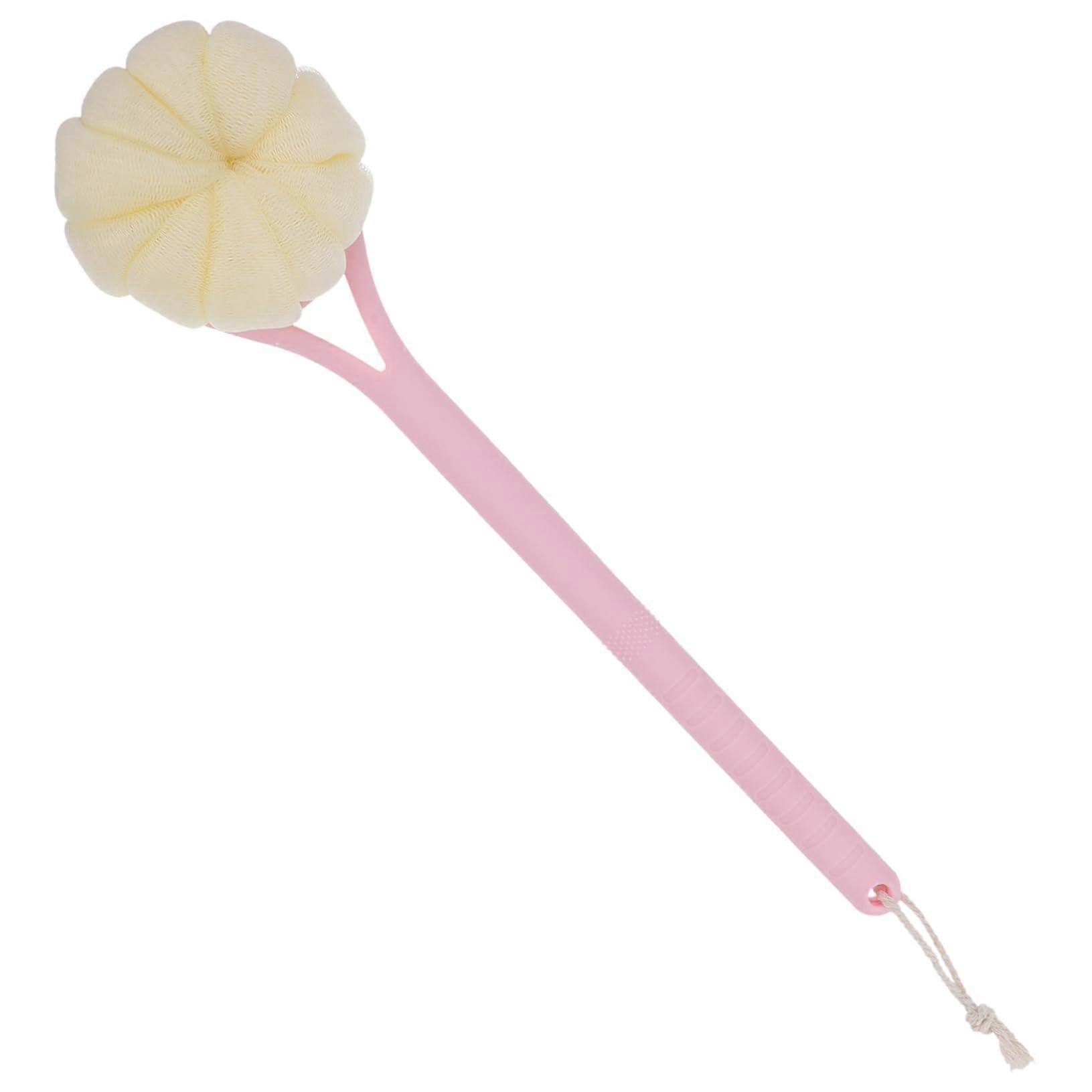 Long Handled Bath Brush with Soft Exfoliating Head, Non Slip Grip and Hanging Loop for Back Cleaning