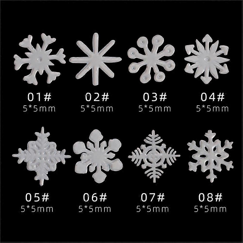 Delicate Two-Tone Snowflake Sequins for DIY Manicure 3Pcs Set