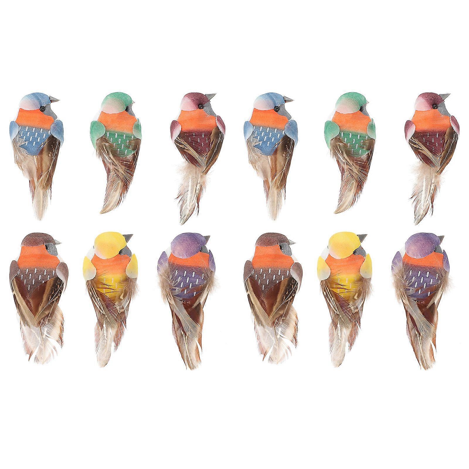 Desktop Bird Decor Artificial Simulation Hummingbird for Decoration 12Pcs