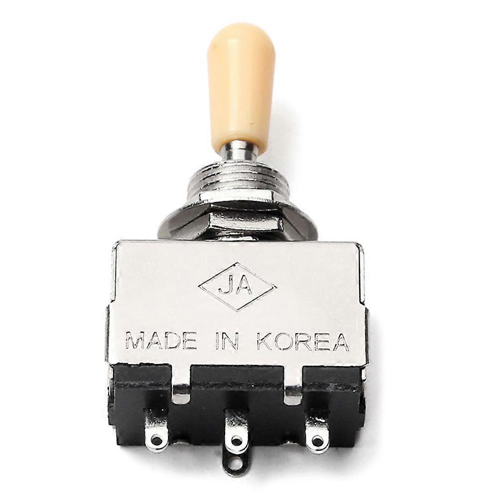 Solid Knob Shaft Box Style for Les Paul Sg 3 Way Pickup Selector Toggle Switch, beige Tip