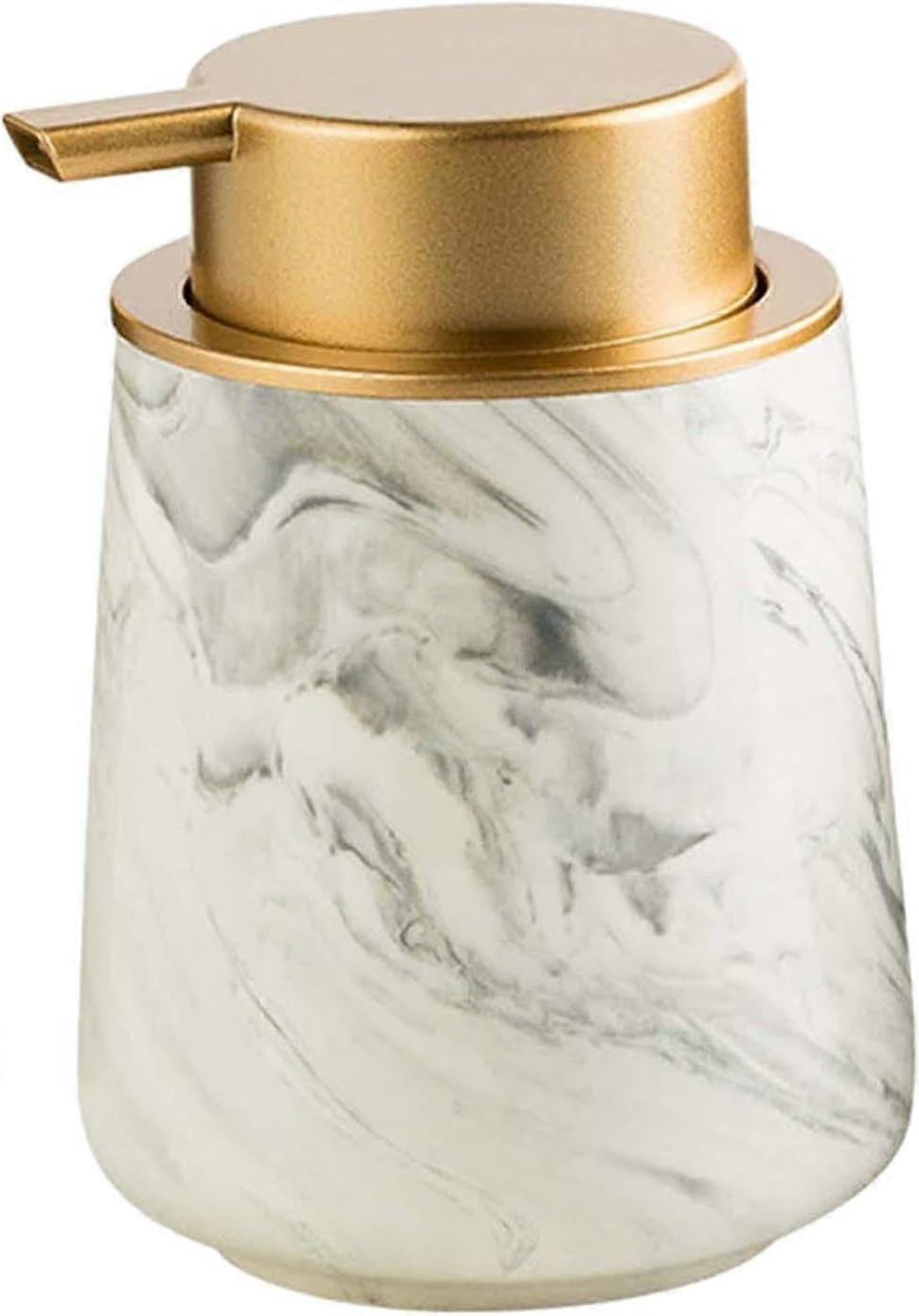 Foam Soap Dispenser 380ml Grey Ceramic Refillable Foaming Pump Bottle for Kitchen Bathroom