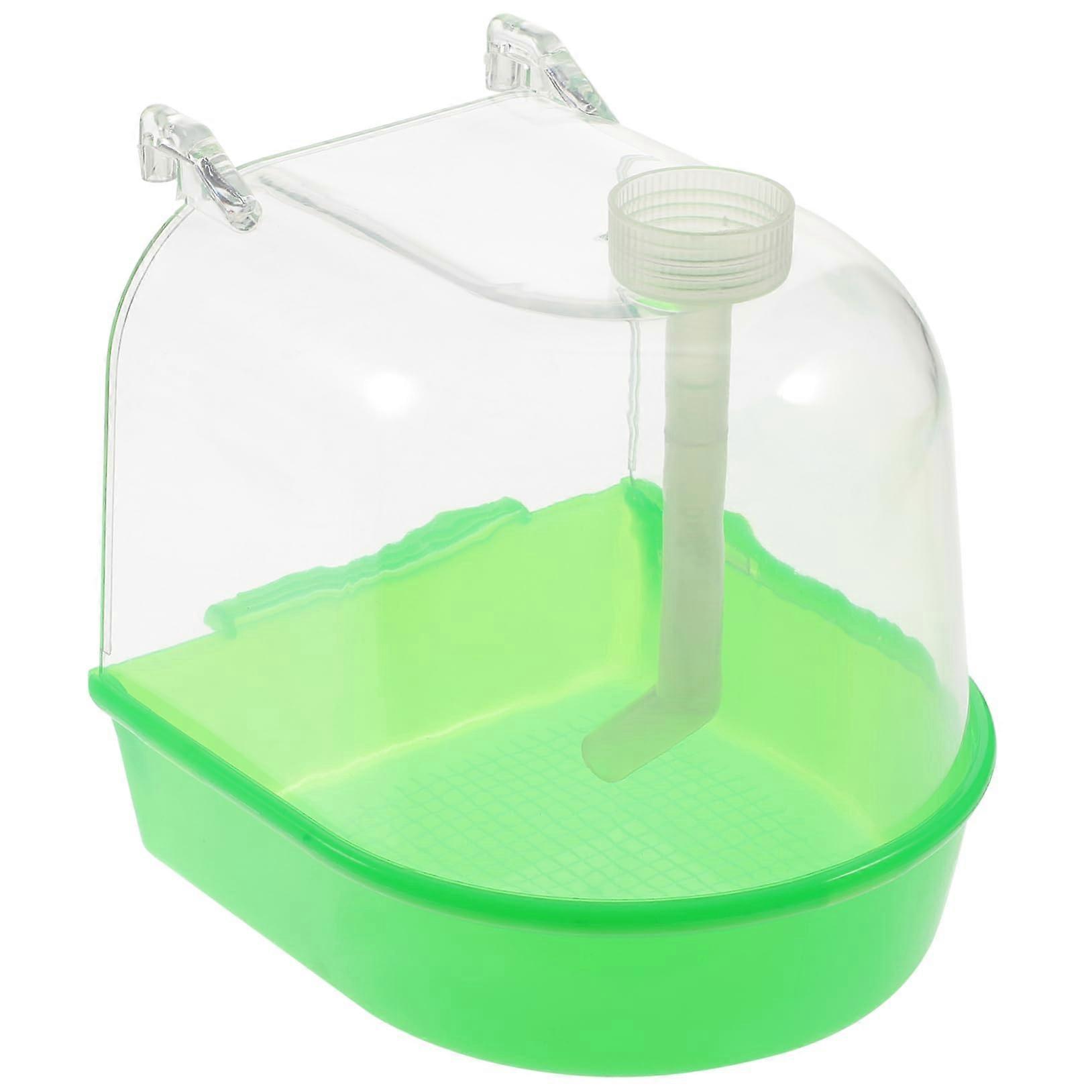 Bird Bath for Cage with Water Feeder, Durable Plastic, Easy Attach for Canaries and Parrots