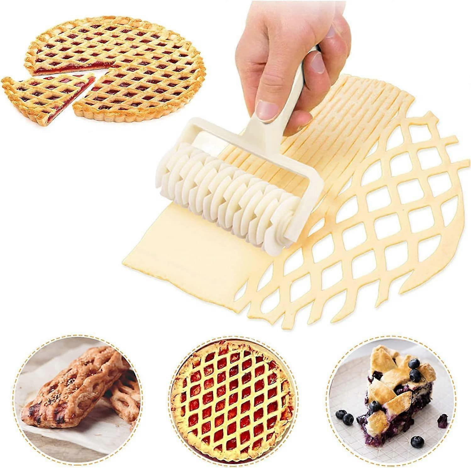 Pastry Lattice Roller Cutter Large Baking Tool for Professional Pie Crust and Dough Designs