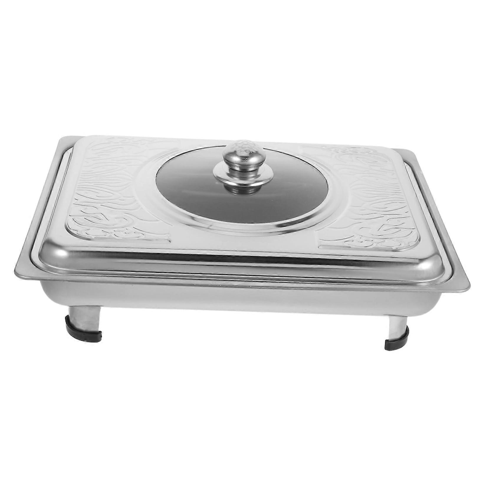 Stainless Steel Chafing Dish with Lid Rectangular Buffet Server Tray for Weddings Parties Restaurants