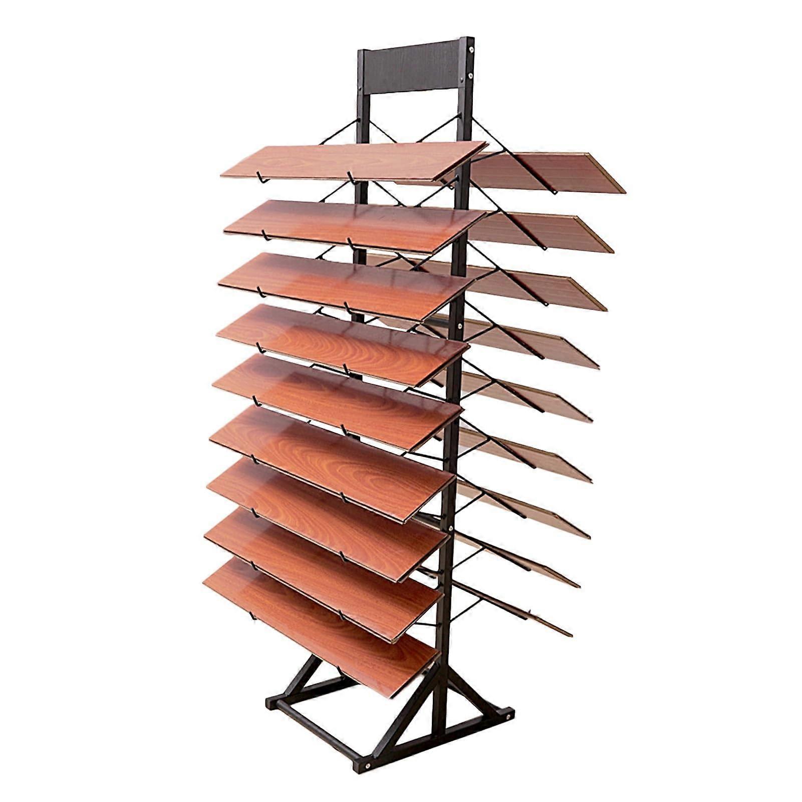 16Layer Tile Display Rack, Durable Wrought Iron Floor Sample Stand for Showroom and Store Use