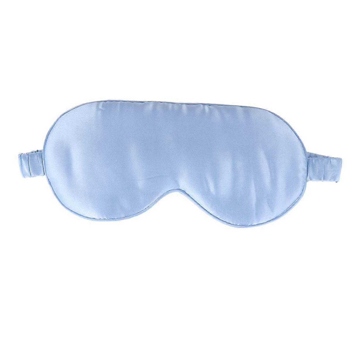 Natural Silk Blindfold Sleeping Eye Patch Adjustable Silk Blinder Shading Eye Patch Light Blue