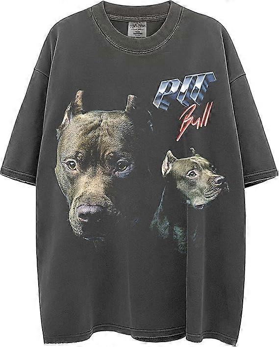 T-shirt Heavy Metal Dogs – T-shirt vintage oversize en coton délavé à l'acide