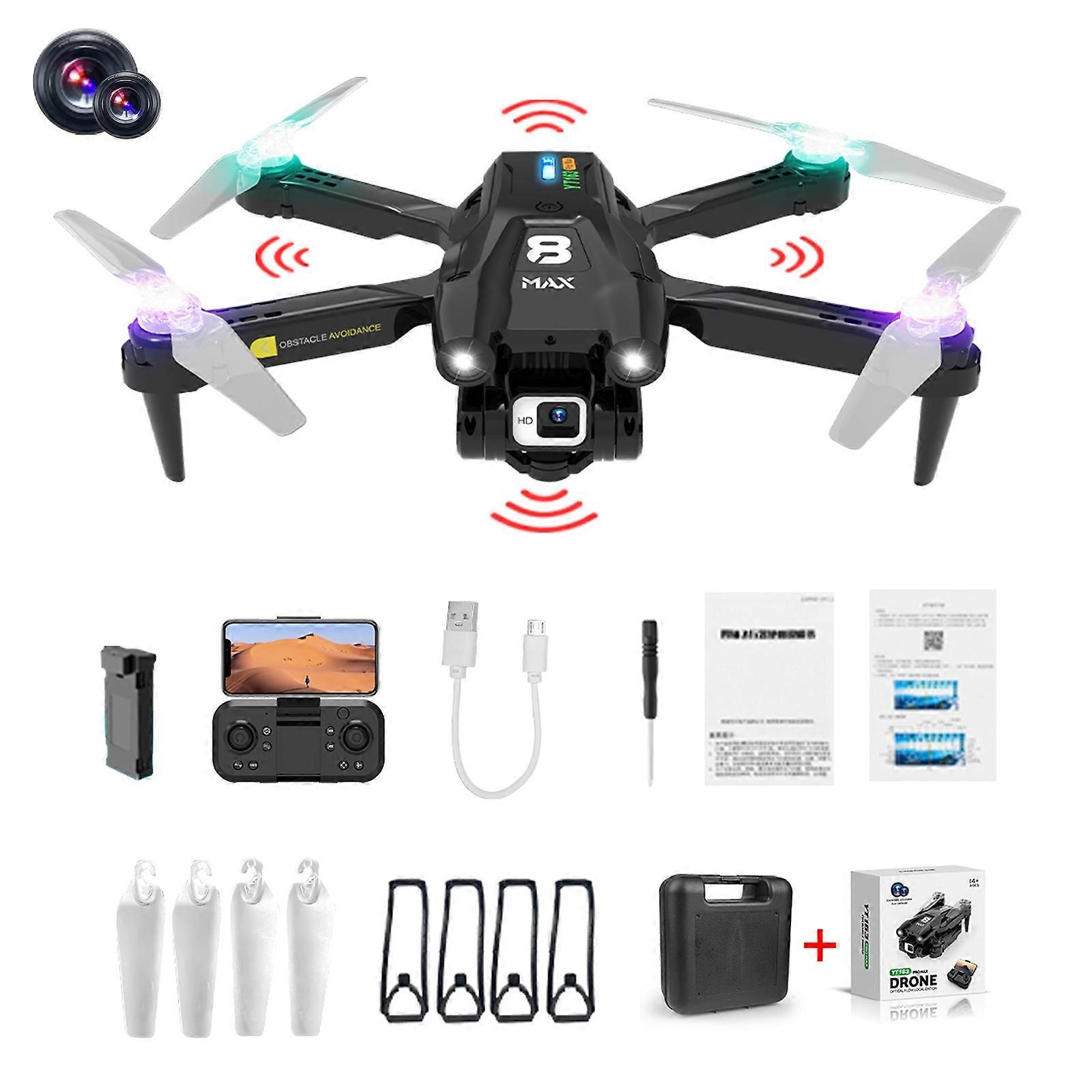 YT163 Pro Max RC Drone with Dual Camera Obstacle Avoidance Remote Control Quadcopter Optical Flow Fi