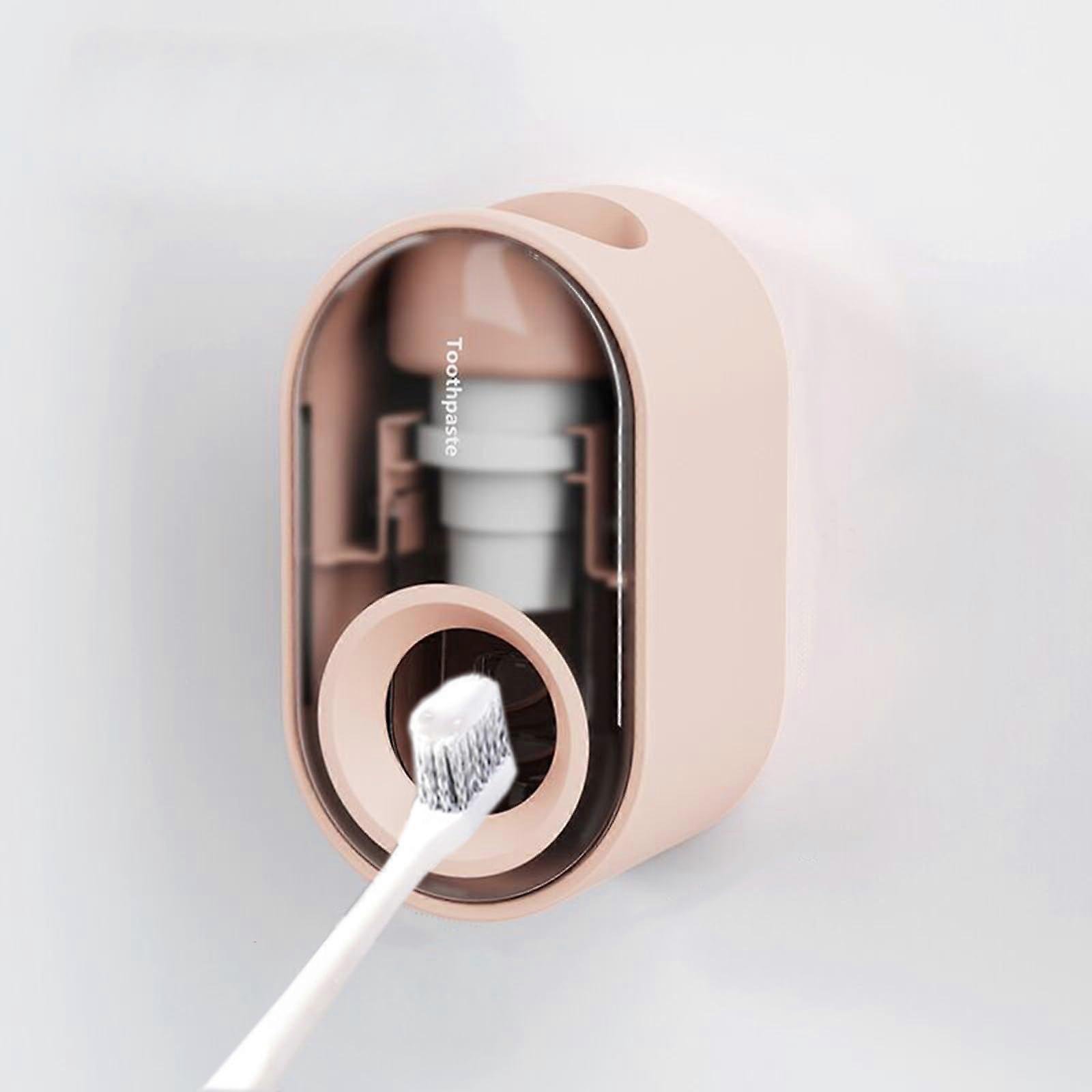 Wall Mounted Automatic Toothpaste Dispenser with Hygienic Touch Design for Bathroom Light Pink