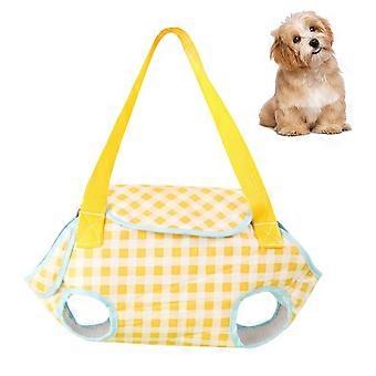 Adjustable Pet Carrier Sling with Breathable Mesh Vents and Foldable Cat Travel Tote Yellow