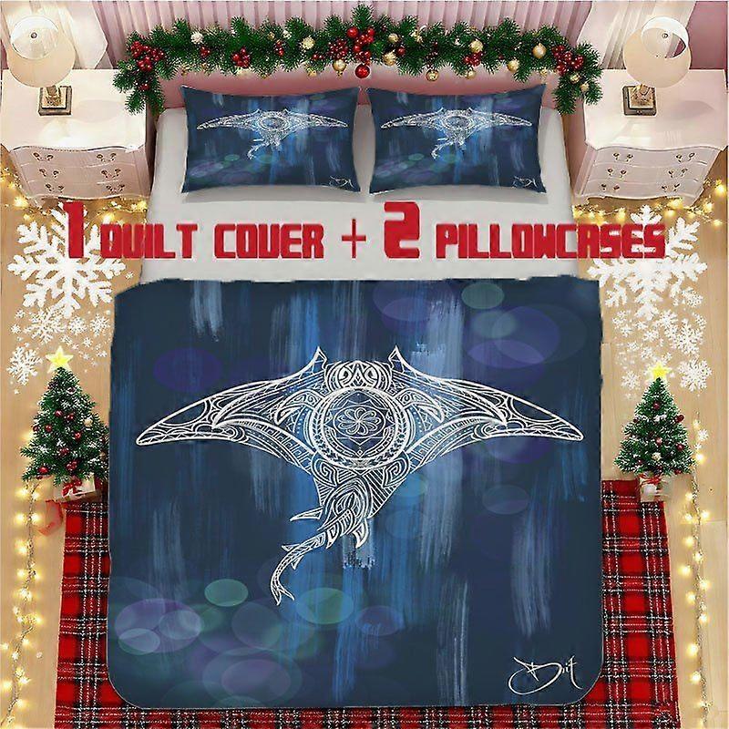 Artistic Manta Ray Soft Printed Bedding Set Polyester Fabric Decorative & Warm