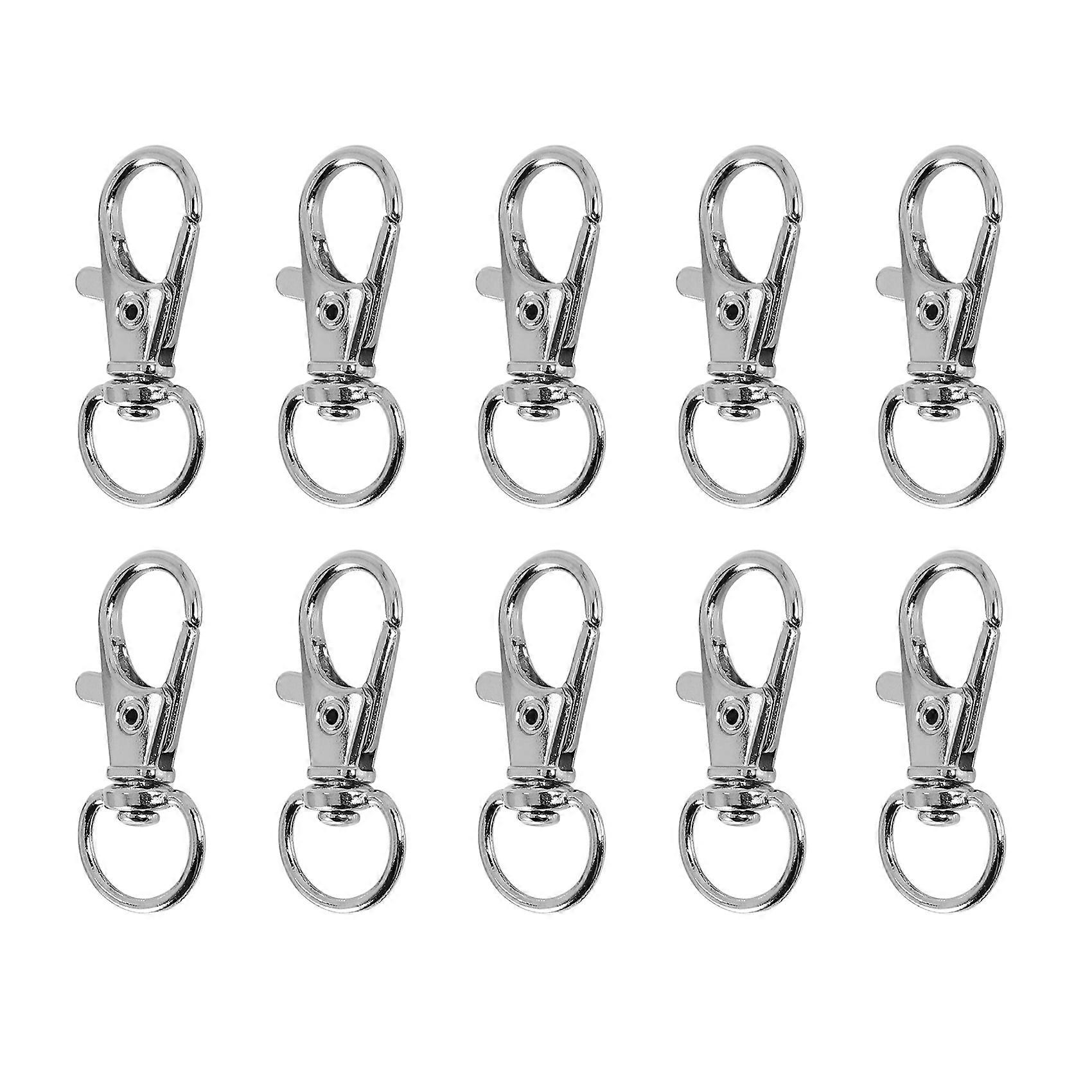 10pcs Metal Clasp Swivel Trigger Clips Snap Hooks Silver