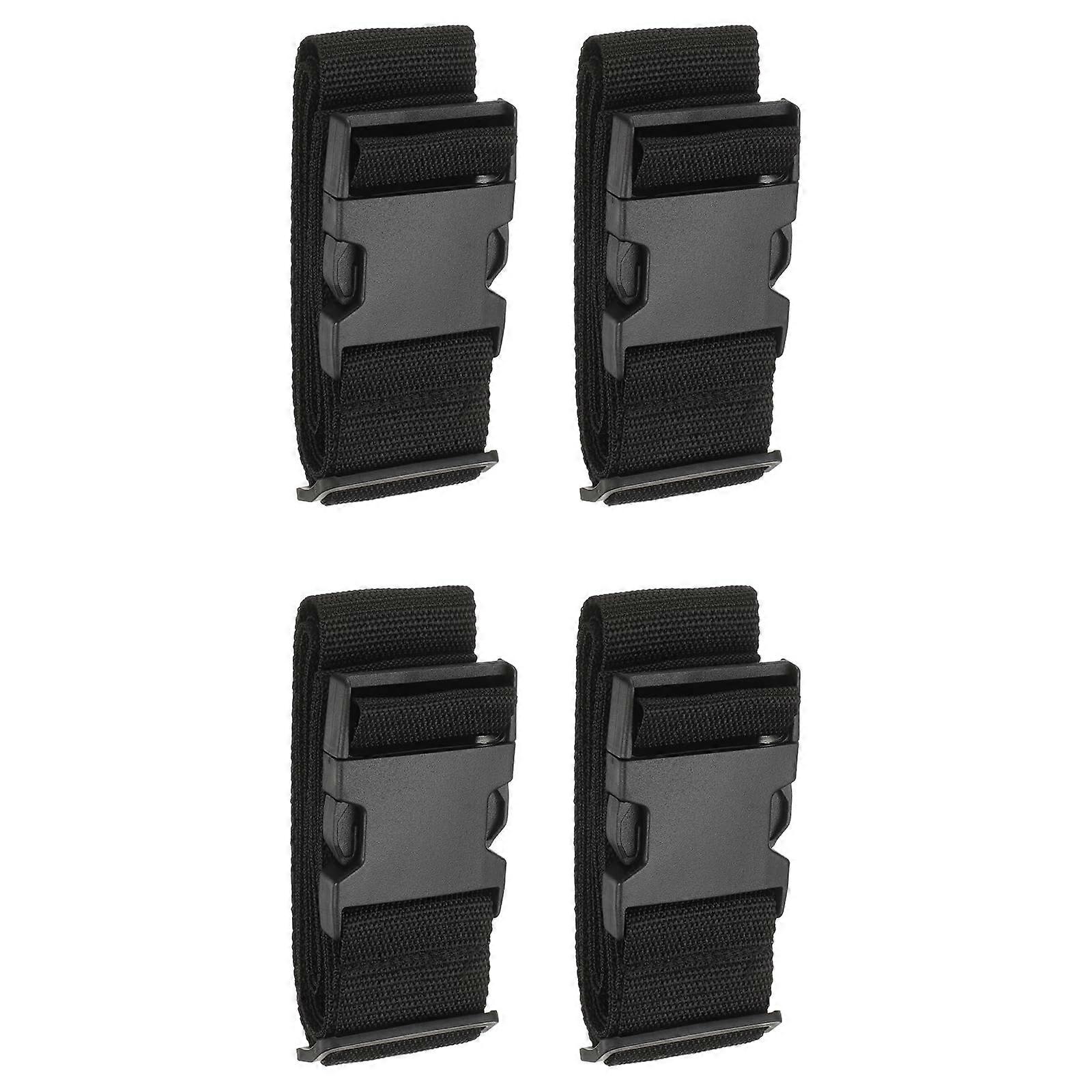4pcs Adjustable Luggage Straps 75'x2' Nylon Suitcase Connector with Quick Release Buckle, Black