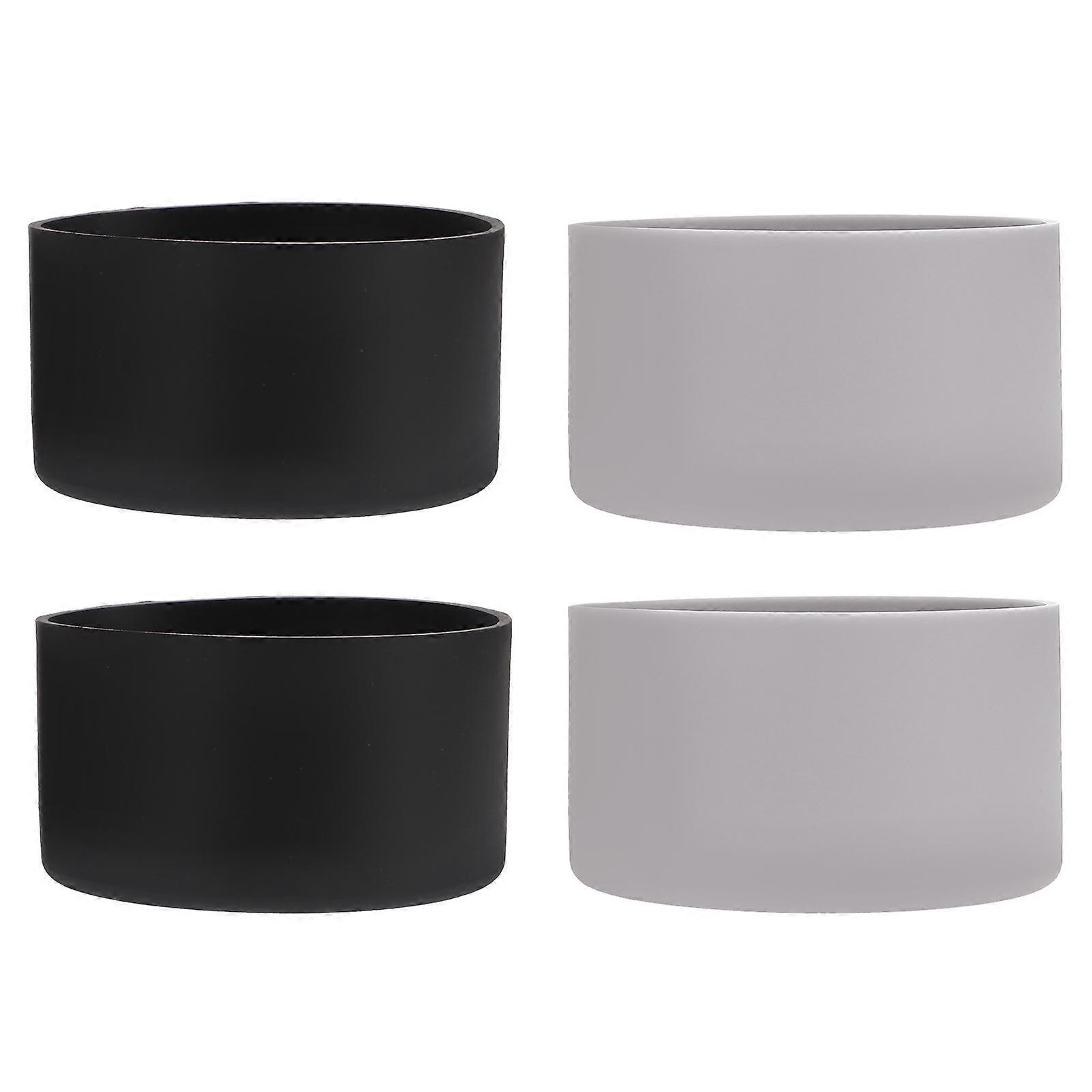 Silicone Bottle Bottom Protective Covers for Household Use 4Pcs Black