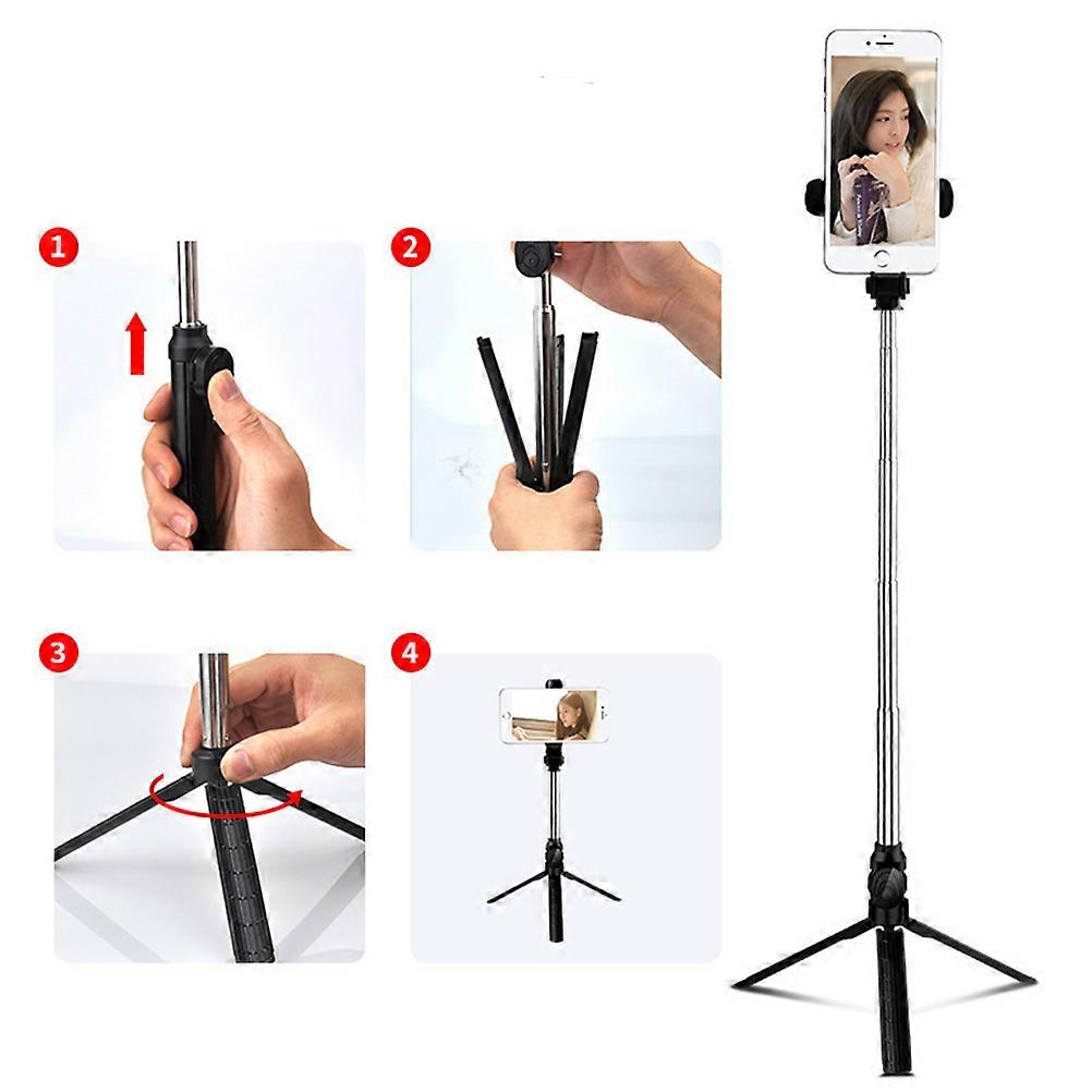 Selfie Stick Extendable Tripod for Camera Shooting 1 Unit Black