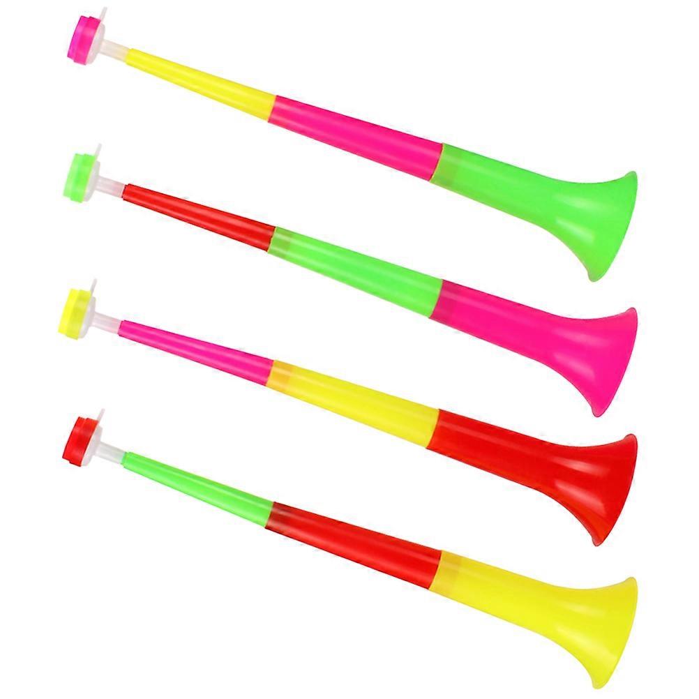 Cheering Props Telescopic Horn Toy for Playing 4Pcs Assorted Color Plastic