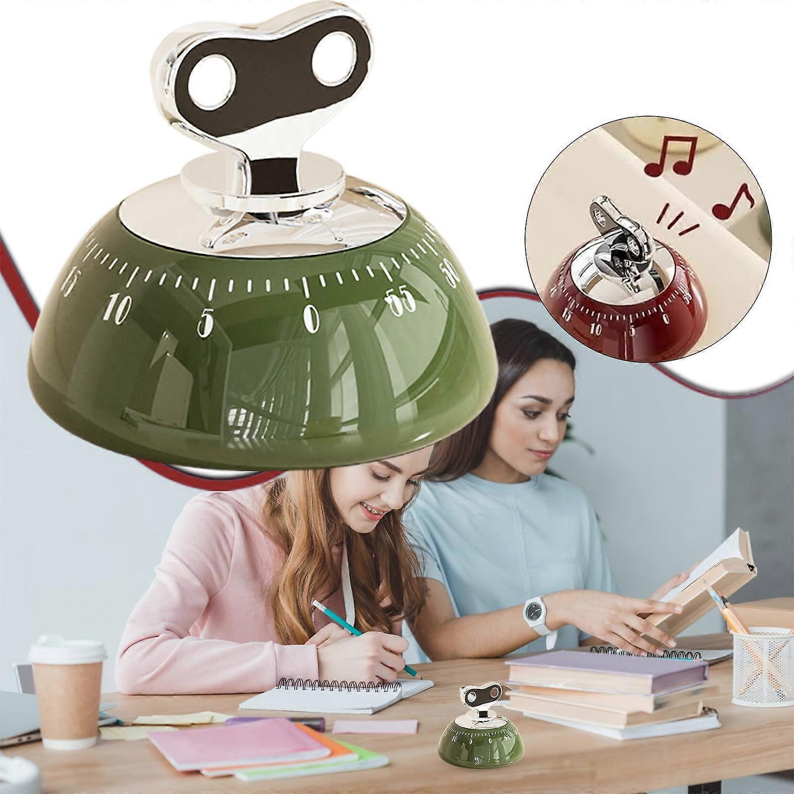 Manual Kitchen Timer, 60-Min Countdown & Alarm, Compatible with Cooking, Study, Seniors