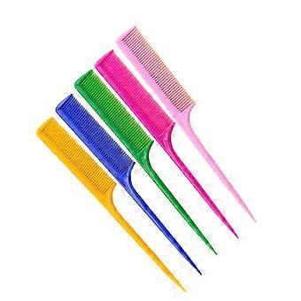 5pcs Wide Tooth Hair Comb for Scalp Stimulation with Long Handle in Assorted Color for Home Use