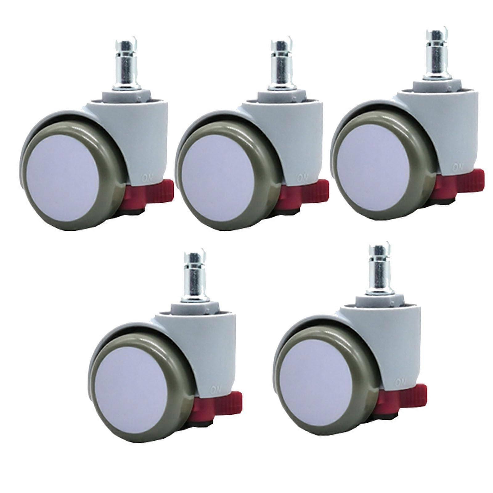 Self Locking Office Chair Casters 5 Pack with Automatic Brake Lock and Silent Smooth Rolling