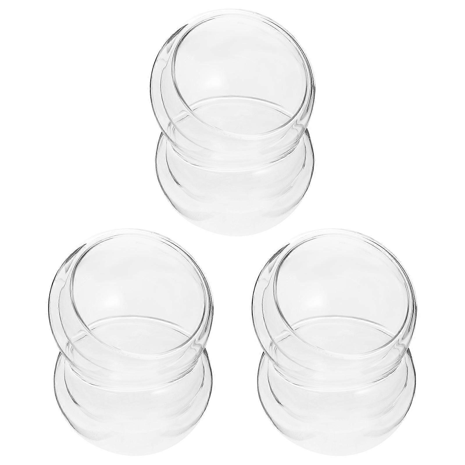 Transparent Glass Tea Cup Double-Layer for Drinking 6Pcs Drinking Mugs