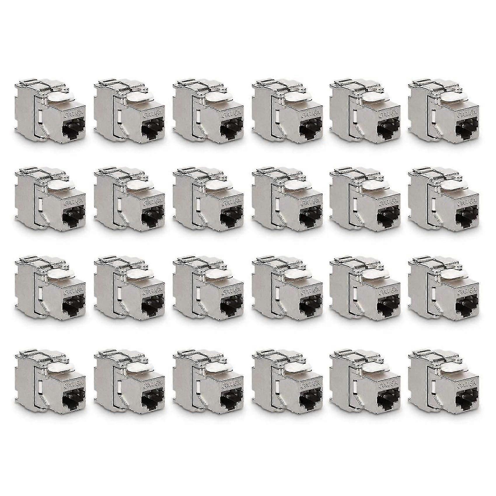 Module Ethernet Cat6a Keystone Jack RJ45 blindé 24 pièces