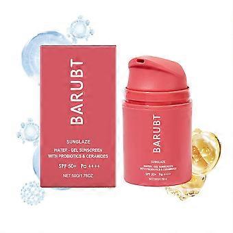 Wasser-Gel-Sonnenschutz LSF 50, feuchtigkeitsspendende Gesichtssonnencreme mit Probiotika und Ceramiden, nicht fettend, täglicher UV-Schutz für Pendler und Outdoor-Aktivitäten