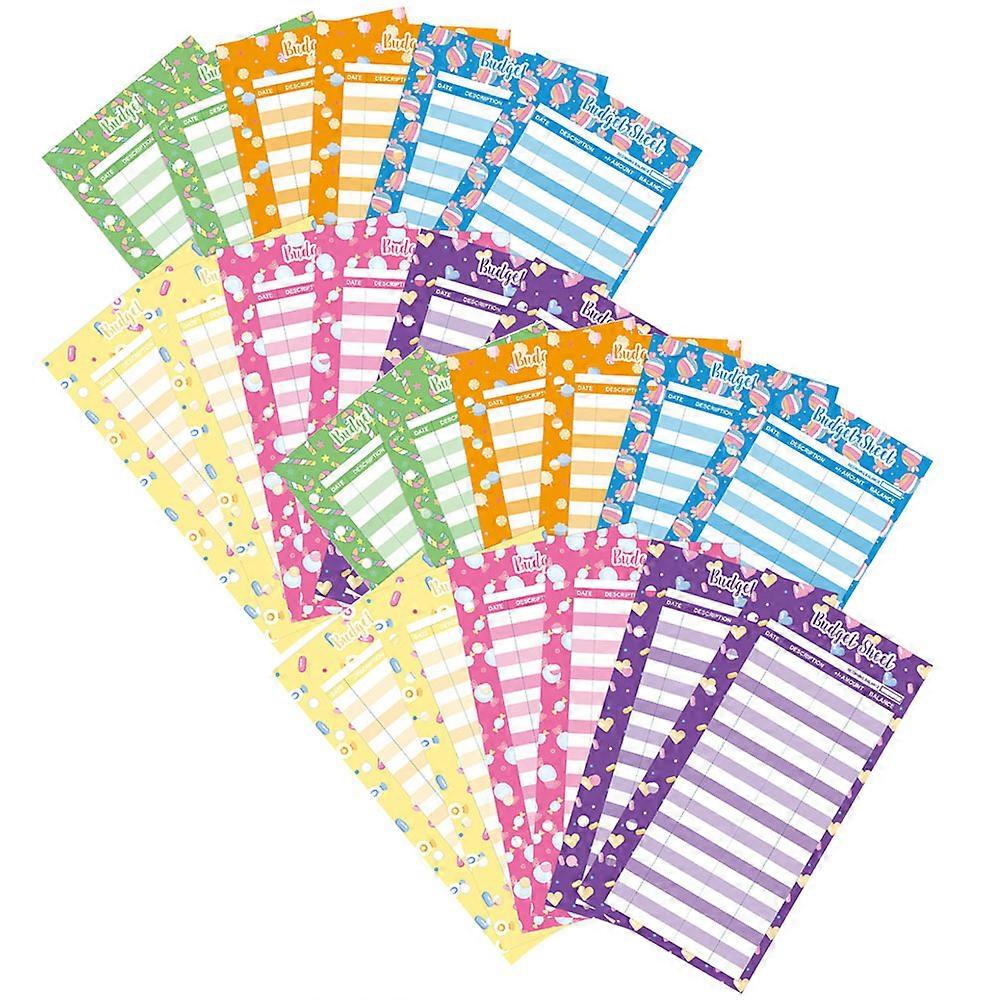 Assorted Color Candy Print Budget Sheets for Expense Tracker 50 Sheets