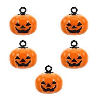 Pumpkin Pet Bells Cartoon Pendant Copper for Pets 5Pcs