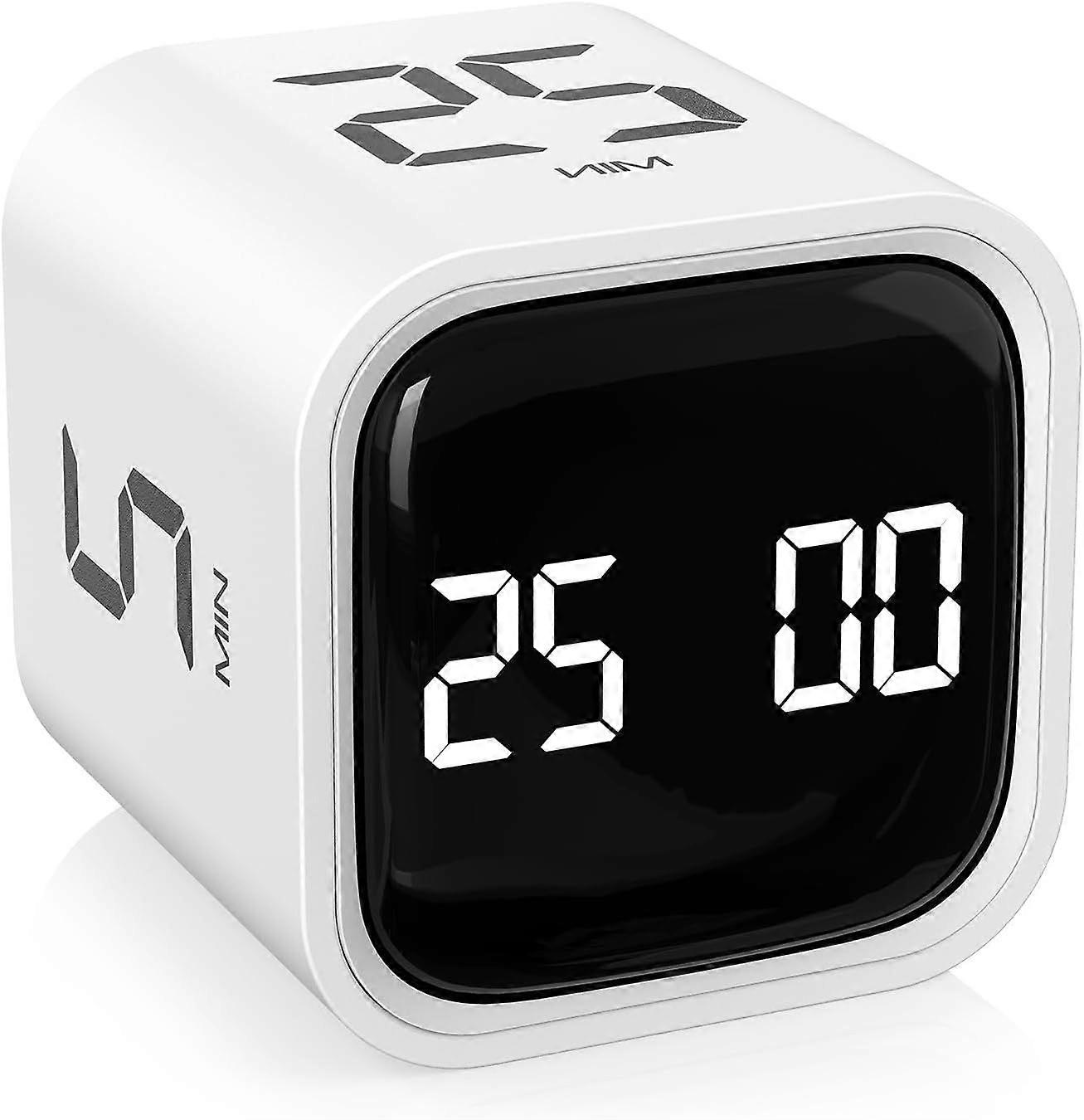 Pomodoro Timer Cube with Gravity Sensor, 5/25/10/50-Min Presets & Custom Modes