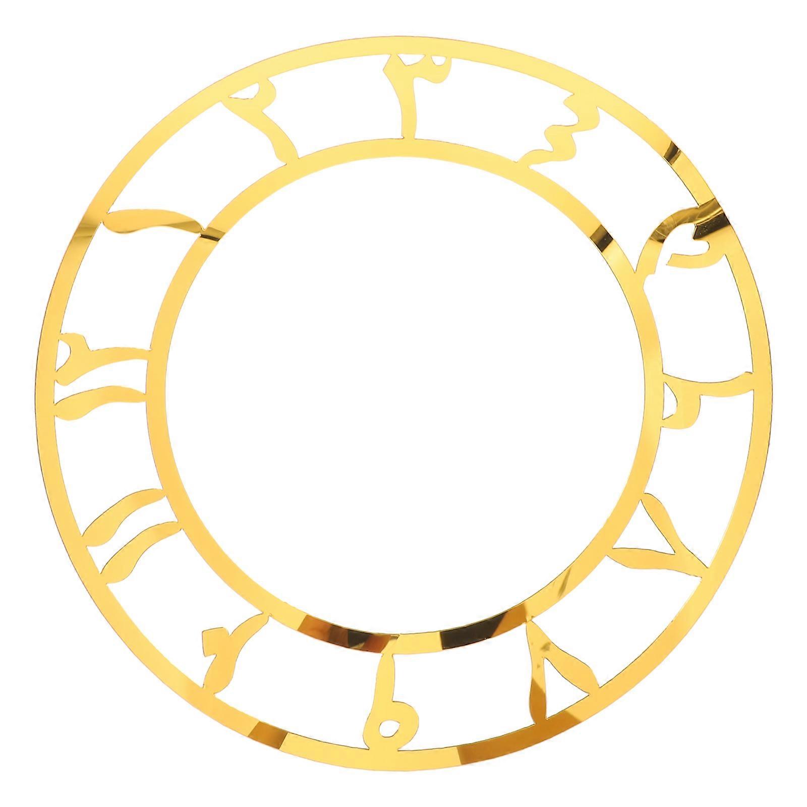 Golden Acrylic Clock Face Mirror Surface Wall Clock Decal